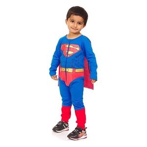 Superman zip up pjs or dress up suit with cape